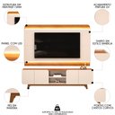 Ver imagem 3 de Painel para Tv 75 Pol e Rack Bancada com Led 220cm Collie D04 Off White/freijó - Mpozenato