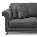 Ver imagem 6 de Sofá Decorativo 180cm 2 Lugares com 4 Almofadas Armstrong Suede Cinza - Gran Belo