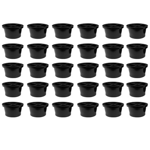 30 Pés Sapata para Móveis Plástico Preto 2cm - Sofá, Puffs, Poltranas e Outros