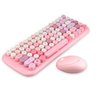 Mini Teclado e Mouse Educacional Sem fio Moffi Candy Tecla Redonda - Rosa - 2