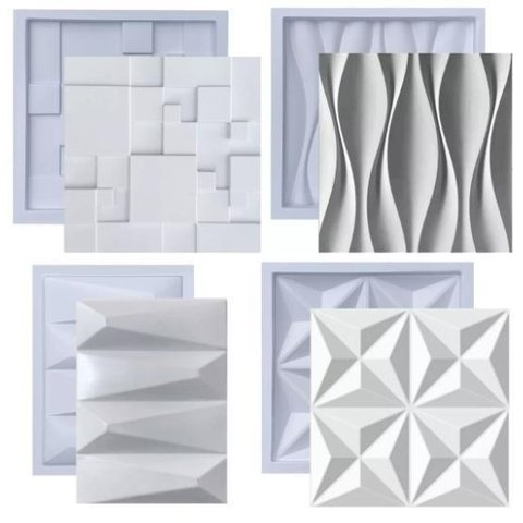 Formas de Gesso 3d Cimento Molde Plástico Abs Placa Parede