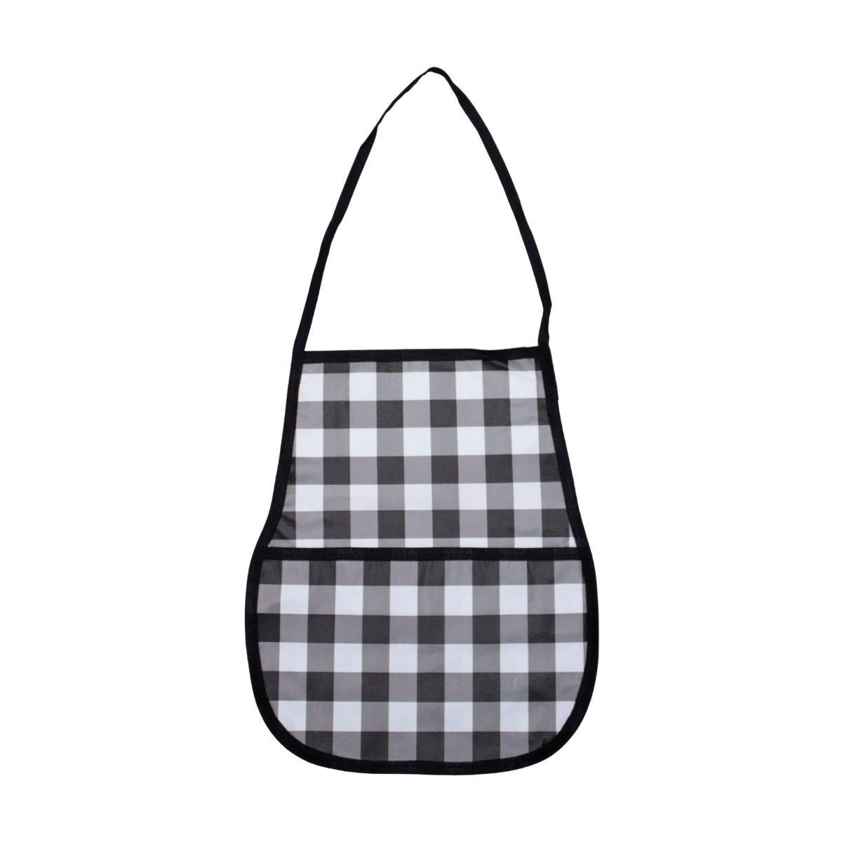 Porta Prendedores Roupas com Bolso Avental 40x33 Cm Xadrez Preto