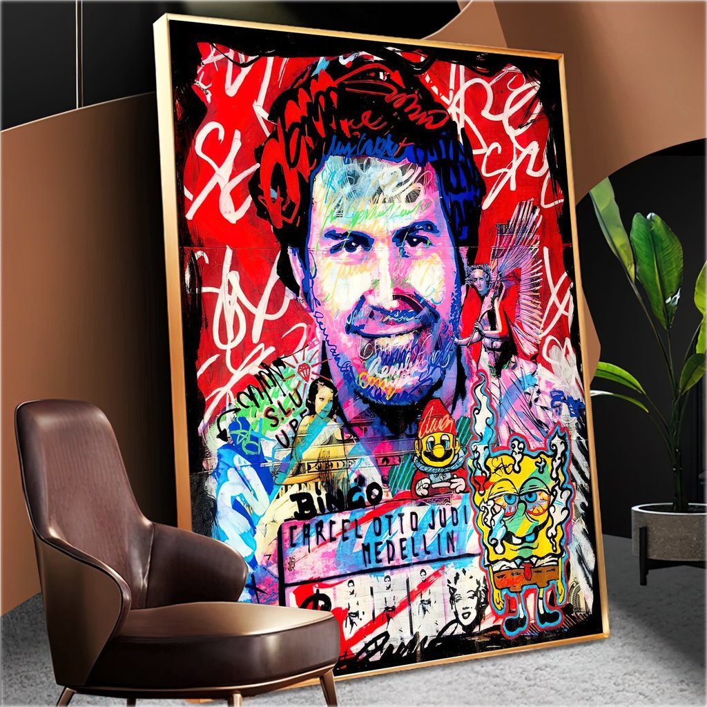 Quadro Pablo Escobar O Procurado:90x60 cm/DOURADA | MadeiraMadeira