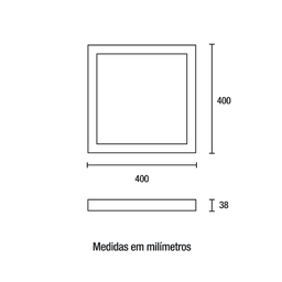 Painel Plafon de Led Sobrepor Quadrado 32W - 3
