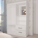 Ver imagem 5 de Guarda-roupa Infantil Gabe 2 Portas 2 Gavetas com Espelho Branco - Panorama Móveis