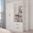 Ver imagem 2 de Guarda-roupa Infantil Gabe 2 Portas 2 Gavetas com Espelho Branco - Panorama Móveis