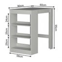 Ver imagem 3 de Mesa Bancada 2 Lugares com Nichos Linha B'S Marrom/Mel