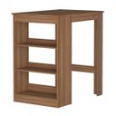 Ver imagem 2 de Mesa Bancada 2 Lugares com Nichos Linha B'S Marrom/Montana