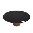 Ver imagem 3 de Mesa de Jantar Capri 6 Lugares Redonda MDF 150cm Amêndoa com Vidro