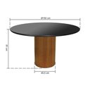 Ver imagem 4 de Mesa de Jantar Capri 6 Lugares Redonda MDF 150cm Amêndoa com Vidro