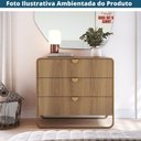 Ver imagem 5 de Cômoda Orgânica Luna Artesano 90 Cm (largura) em Mdp Hanover Três Gavetas Base Metal Dourado
