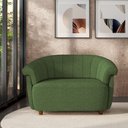 Ver imagem 1 de Sofá Namoradeira Decorativa Latvia 150cm Pés de Madeira Linho Verde G45 - Gran Belo