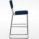Ver imagem 6 de Kit 05 Banquetas para Cozinha Sala de Jantar Base em Aço Allana L02 Suede Azul Marinho - Lyam Decor