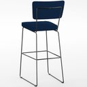 Ver imagem 7 de Kit 05 Banquetas para Cozinha Sala de Jantar Base em Aço Allana L02 Suede Azul Marinho - Lyam Decor