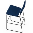 Ver mais imagens de Kit 05 Banquetas para Cozinha Sala de Jantar Base em Aço Allana L02 Suede Azul Marinho - Lyam Decor