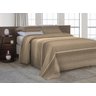 Kit Cobre Leito Queen Com Fronhas 3 Peças Tecido Piquet Algodão Listrado Bege e Tabaco - 1