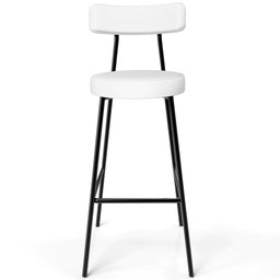 Kit 02 Banquetas Altas Bar Cozinha Sala de Jantar Estrutura em Aço Milão L02 Facto Branco - Lyam Dec - 3