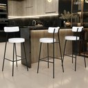 Ver imagem 2 de Kit 02 Banquetas Altas Bar Cozinha Sala de Jantar Estrutura em Aço Milão L02 Facto Branco - Lyam Dec