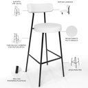 Ver imagem 4 de Kit 02 Banquetas Altas Bar Cozinha Sala de Jantar Estrutura em Aço Milão L02 Facto Branco - Lyam Dec