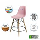 Ver imagem 4 de Kit 2 Banquetas Eames Eiffel de Madeira Assento Rosa Claro