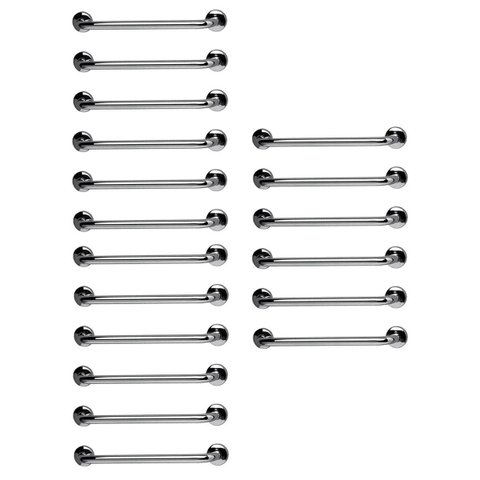Barra de Apoio 60cm Inox Kit 18 Unidades Banheiro Box Gestante Idoso Deficiente Corrimao Segurança a