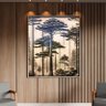 Quadro Decorativo Paisagem Araucaria a Mão com Moldura e Vidro Prata - 200x100 Cm - 2