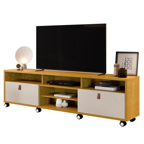 Rack Bancada para Tv de até 65" 2 Gavetas Galena Naturale/off White