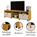 Ver imagem 2 de Rack Bancada para Tv de até 65" 2 Gavetas Galena Naturale/off White