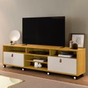 Ver imagem 5 de Rack Bancada para Tv de até 65" 2 Gavetas Galena Naturale/off White