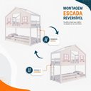 Ver imagem 6 de Beliche Infantil Montessoriano com Varanda e Grade Proteção Casinha Dos Sonhos Madeira Maciça