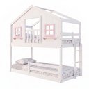 Ver imagem 3 de Beliche Infantil Montessoriano com Varanda e Grade Proteção Casinha Dos Sonhos Madeira Maciça