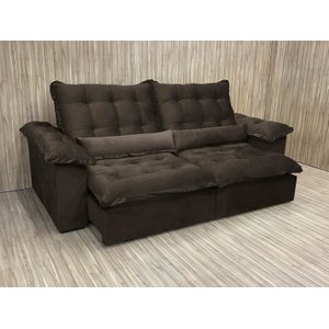 Sofá Retrátil Reclinável 2,30 m Marrom 320 Florença Plus