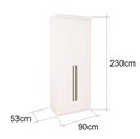 Ver imagem 4 de Guarda Roupa Modular 2 Portas Espelho com Prateleiras 90 cm Lotus Belmax:Branco