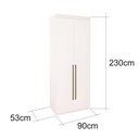 Ver imagem 4 de Guarda Roupa Modular 2 Portas Espelho com Prateleiras 90 cm Lotus Belmax:Branco