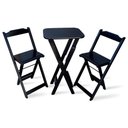 Ver imagem 1 de Conjunto de Mesa Bistro Dobravel com 2 Cadeiras para Area Gourmet - Preto - Cor: Preto