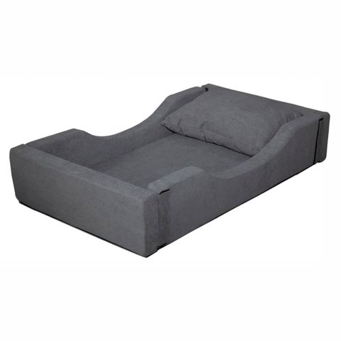 Cama Montessoriana Infantil em Espuma com Colchão Bouclé:Cinza