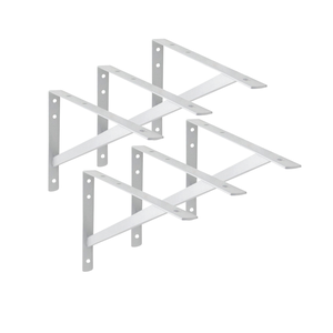 6x Suporte Mão Francesa Reforçada Branca 25cm