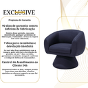 Ver mais imagens de Poltrona Giratória Orgânica Maya Tecido Linho Courino Design Redondo Sala Quarto Suporta 150kg:linho