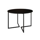 Ver imagem 1 de Mesa Jantar Industrial Redonda Preta Base V Ferro Preto Tampo 110cm
