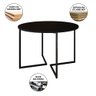Mesa Jantar Industrial Redonda Preta Base V Ferro Preto Tampo 110cm - 2