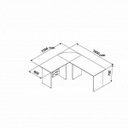 Ver imagem 3 de Mesa para Escritório em L com com Chave Web15 180cm Espresso Móveis Calvi E Preto