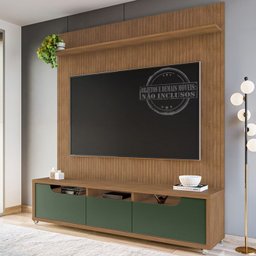 Painel Frisado 220x220 cm Rack 3 Gav 65 Pol Cedro Verde Oliva DCASA - 2