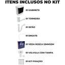 Ver mais imagens de Gabinete 2 Portas Suspenso Para Banheiro Com Lavatório + Torneira + Engate Flexível + Veda Rosca