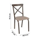 Ver imagem 6 de Conjunto de Mesa 4 Cadeiras Karina Bege/Bronze/Linho