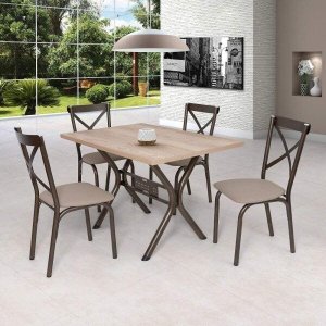 Conjunto de Mesa 4 Cadeiras Karina 