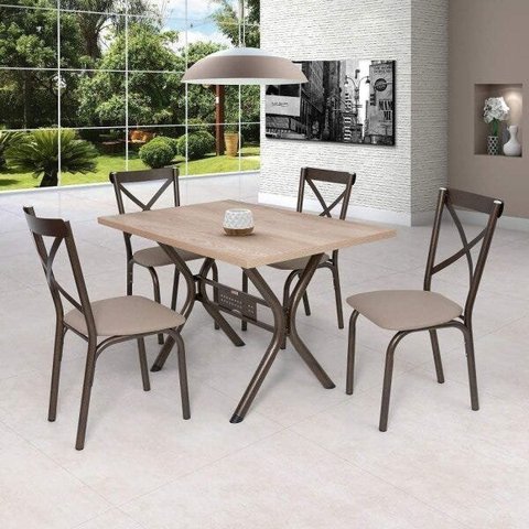 Conjunto de Mesa 4 Cadeiras Karina 