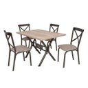 Ver imagem 3 de Conjunto de Mesa 4 Cadeiras Karina Bege/Bronze/Linho