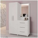 Ver imagem 2 de Guarda Roupa Solteiro com Espelho 2 Portas e 3 Gavetas Ônix Móveis Primus