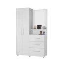 Ver imagem 1 de Guarda Roupa Solteiro com Espelho 2 Portas e 3 Gavetas Ônix Móveis Primus