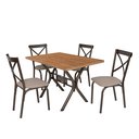 Ver imagem 3 de Conjunto de Mesa 4 Cadeiras Karina Bege/Bronze/Linho